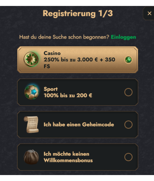 HeroSpin Casino Registrierung